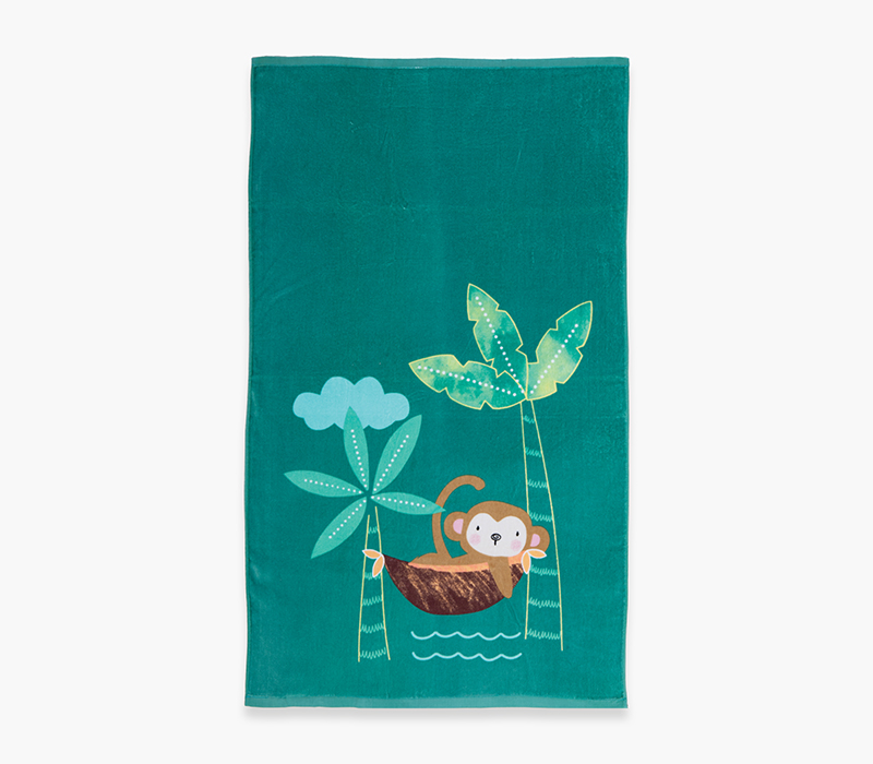 ΠΑΙΔΙΚΗ ΠΕΤΣΕΤΑ ΘΑΛΑΣΣΗΣ TROPICAL MONKEY 70X120, 100% BAMBAKI