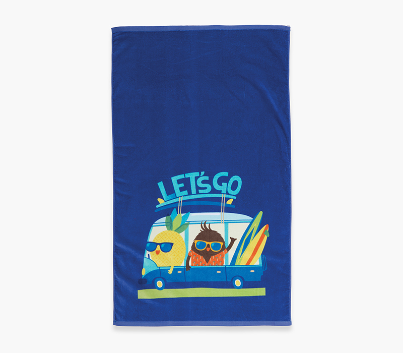 ΠΑΙΔΙΚΗ ΠΕΤΣΕΤΑ ΘΑΛΑΣΣΗΣ LETS GO 70X120, 100% BAMBAKI