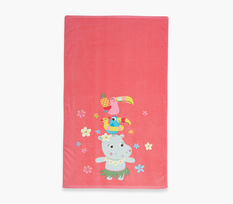 ΠΑΙΔΙΚΗ ΠΕΤΣΕΤΑ ΘΑΛΑΣΣΗΣ ALOHA HIPPO 70X120, 100% BAMBAKI