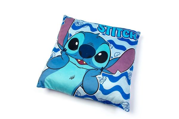 Disney Home Βελούδινο Μαξιλάρι Disney Home Stitch 09 38X38 Blue 100% Velboa