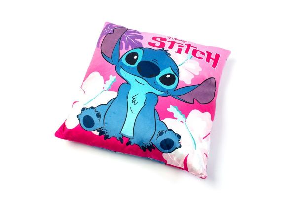Disney Home Βελούδινο Μαξιλάρι Disney Home Stitch 74 38X38 Fuchsia-Pink 100% Velboa