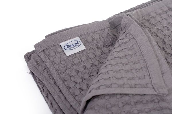 DIMcol Κουβέρτα Πικέ bebe Μονόχρωμη 325 gr/m² 85x110 Grey 100% Cotton - Image 2