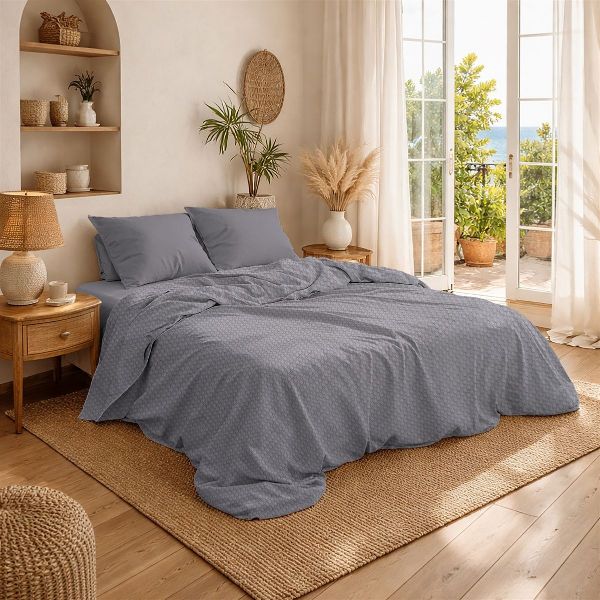 DIMcol Κουβέρτα Πικέ Μονόχρωμη 325 gr/m² 225x270 Grey 100% Cotton