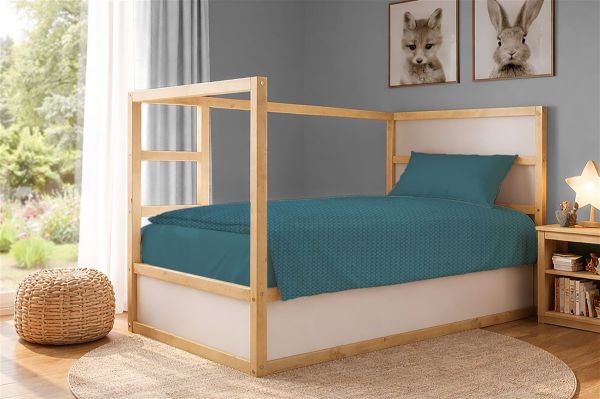 DIMcol Κουβέρτα Πικέ Μονόχρωμη 325 gr/m² 165x270 Petrol 100% Cotton