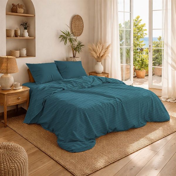 DIMcol Κουβέρτα Πικέ Μονόχρωμη 325 gr/m² 225x270 Petrol 100% Cotton