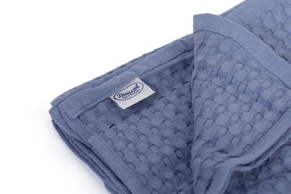 DIMcol Κουβέρτα Πικέ bebe Μονόχρωμη 325 gr/m² 85x110 Classic Blue 100% Cotton - Image 2