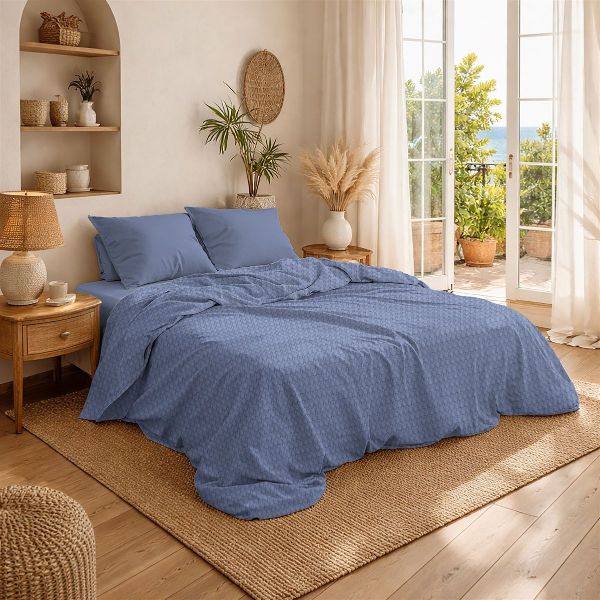 DIMcol Κουβέρτα Πικέ Μονόχρωμη 325 gr/m² 225x270 Classic Blue 100% Cotton