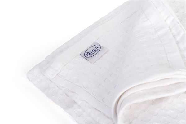 DIMcol Κουβέρτα Πικέ bebe Μονόχρωμη 325 gr/m² 125x150 White 100% Cotton - Image 2
