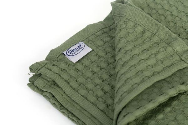 DIMcol Κουβέρτα Πικέ bebe Μονόχρωμη 325 gr/m² 125x150 Olive 100% Cotton - Image 2
