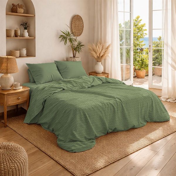 DIMcol Κουβέρτα Πικέ Μονόχρωμη 325 gr/m² 255x270 Olive 100% Cotton