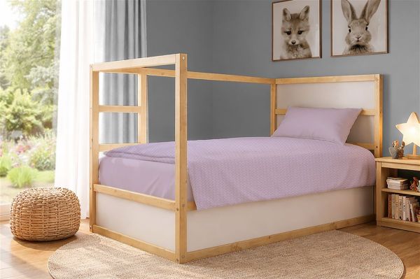 DIMcol Κουβέρτα Πικέ Μονόχρωμη 325 gr/m² 165x270 Pastel Lilac 100% Cotton