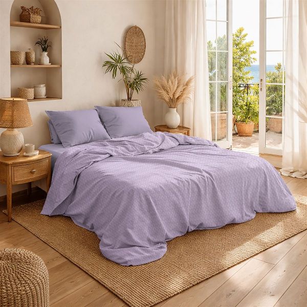 DIMcol Κουβέρτα Πικέ Μονόχρωμη 325 gr/m² 225x270 Pastel Lilac 100% Cotton