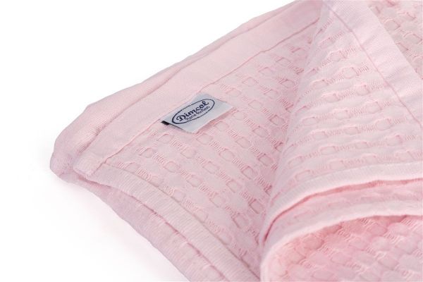 DIMcol Κουβέρτα Πικέ bebe Μονόχρωμη 325 gr/m² 85x110 English Rose 100% Cotton - Image 2