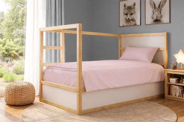 DIMcol Κουβέρτα Πικέ Μονόχρωμη 325 gr/m² 165x270 English Rose 100% Cotton