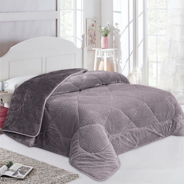 DIMcol Κουβερτοπάπλωμα Jacquard Waves-Fleece 700 gr/m² 1960 Grey 220x240 100% Polyester