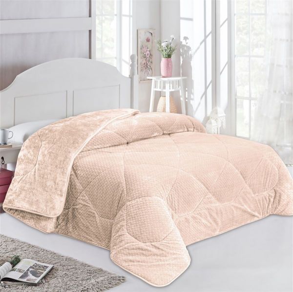 DIMcol Κουβερτοπάπλωμα Jacquard Waves-Fleece 700 gr/m² 1960 Mocha 220x240 100% Polyester