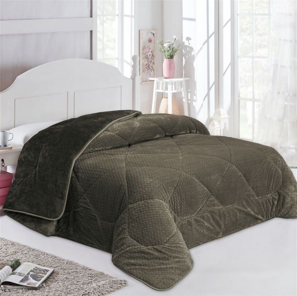 DIMcol Κουβερτοπάπλωμα Jacquard Waves-Fleece 700 gr/m² 1960 Olive 220x240 100% Polyester