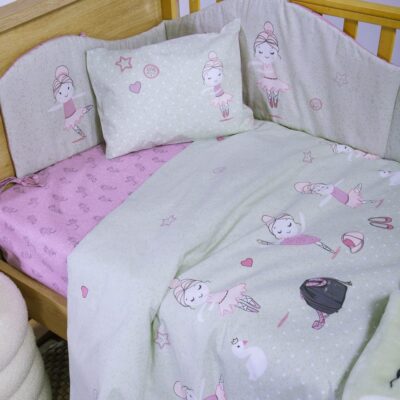 Σετ Σεντόνια Κούνιας Βρεφικά Ballerine World Nef Nef Homeware, 100% ΒΑΜΒΑΚΙ - Image 2