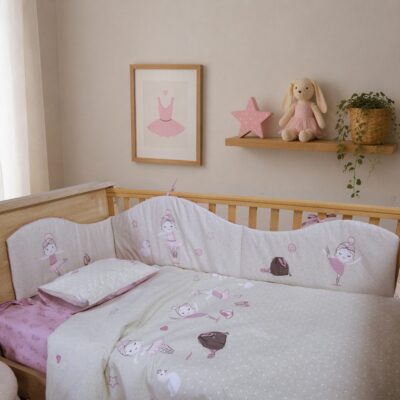Σετ Σεντόνια Κούνιας Βρεφικά Ballerine World Nef Nef Homeware, 100% ΒΑΜΒΑΚΙ - Image 3
