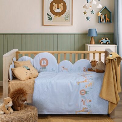 Σετ Σεντόνια Κούνιας Βρεφικά Wild Company Nef Nef Homeware, 100% ΒΑΜΒΑΚΙ