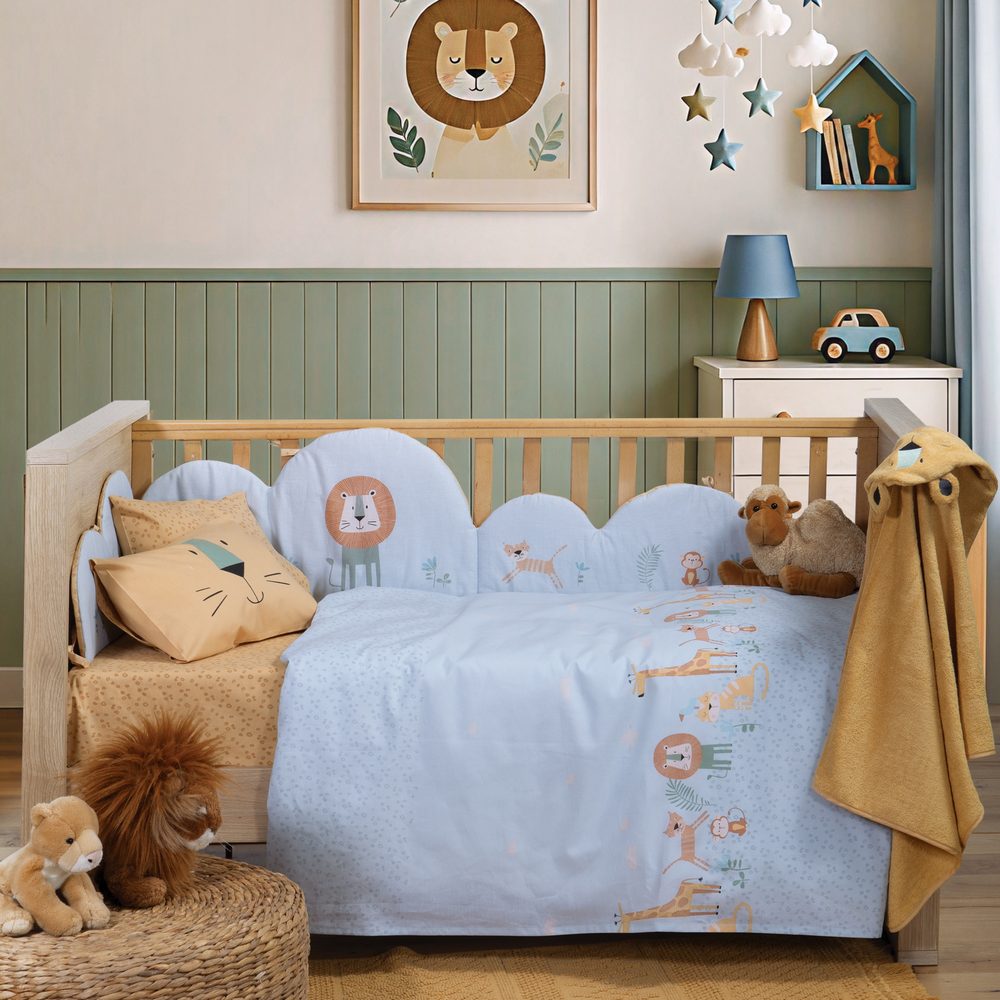 Σετ Σεντόνια Κούνιας Βρεφικά Wild Company Nef Nef Homeware, 100% ΒΑΜΒΑΚΙ