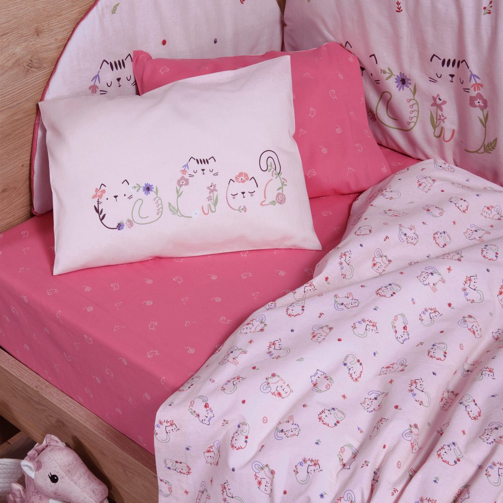 Σετ Σεντόνια Κούνιας Βρεφικά Cats Are Perfect Nef Nef Homeware, 100% ΒΑΜΒΑΚΙ - Image 2