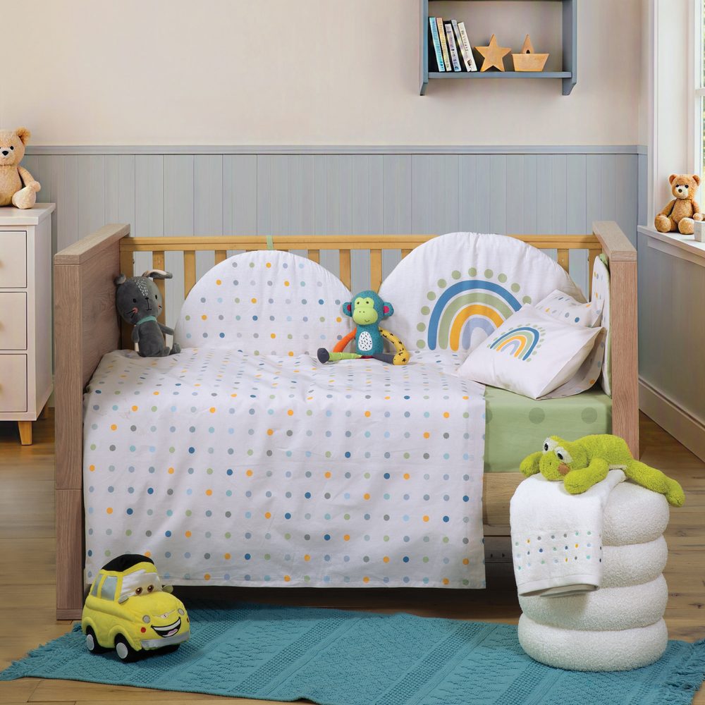 Σετ Σεντόνια Κούνιας Βρεφικά Baby Dots Nef Nef Homeware, 100% ΒΑΜΒΑΚΙ - Image 2