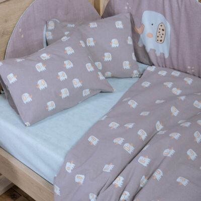 Σετ Σεντόνια Κούνιας Βρεφικά Elephants Nef Nef Homeware, 100% ΒΑΜΒΑΚΙ - Image 2