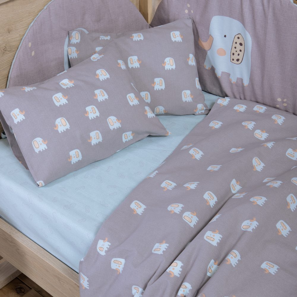 Σετ Σεντόνια Κούνιας Βρεφικά Elephants Nef Nef Homeware, 100% ΒΑΜΒΑΚΙ - Image 2