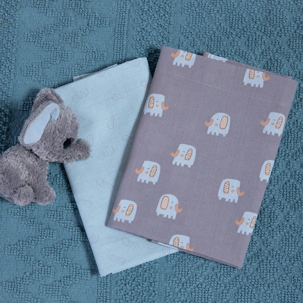 Σετ Σεντόνια Λίκνου Βρεφικά 2τεμ. Elephants Nef Nef Homeware, 100% ΒΑΜΒΑΚΙ