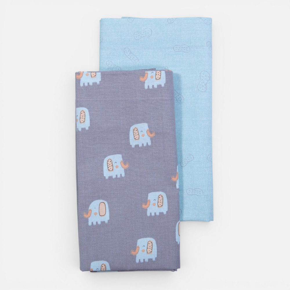 Σετ Σεντόνια Λίκνου Βρεφικά 2τεμ. Elephants Nef Nef Homeware, 100% ΒΑΜΒΑΚΙ - Image 2