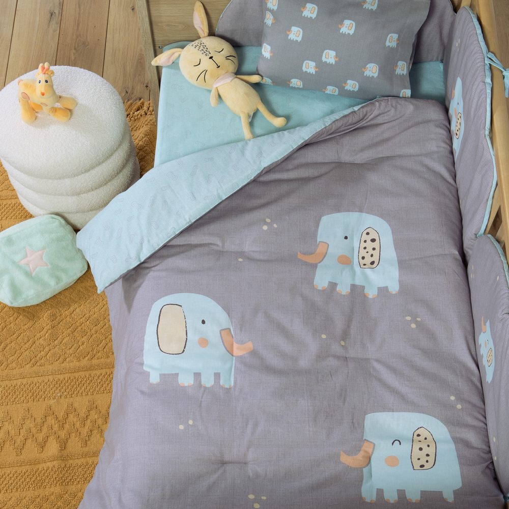 Πάπλωμα Βρεφικό Elephants 110x140  Nef Nef Homeware, ΥΦΑΣΜΑ:100%BAMB-ΕΣΩΤ:100%ΠΟΛ