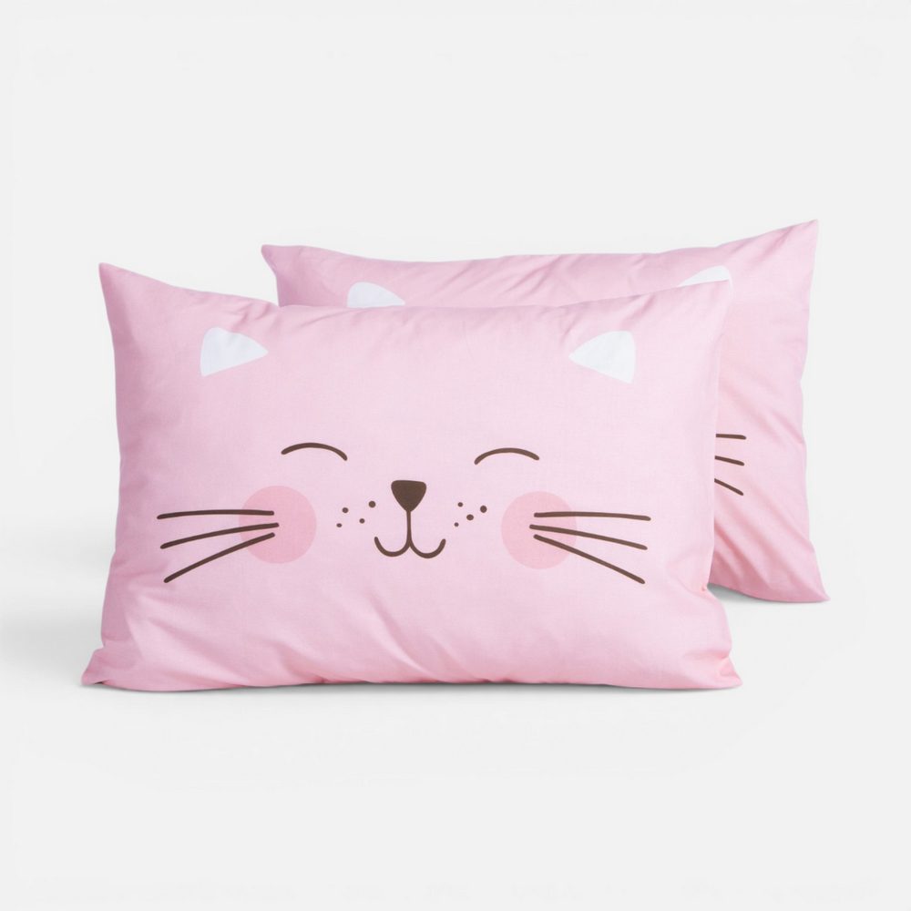 Μαξιλαροθήκη Happy Cat  Nef Nef Homeware, 100% BAMBAKI