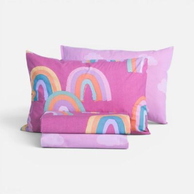 Σετ Σεντόνια Παιδικά Μονά με Λάστιχο Raibow Mood 170x260 Nef Nef Homeware, 100% BAMBAKI - Image 3