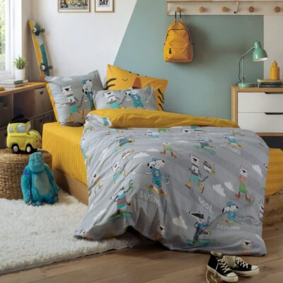 Σετ Παπλωματοθήκη Παιδική Μονή Cool Skating 160x240 Nef Nef Homeware, 100% BAMBAKI