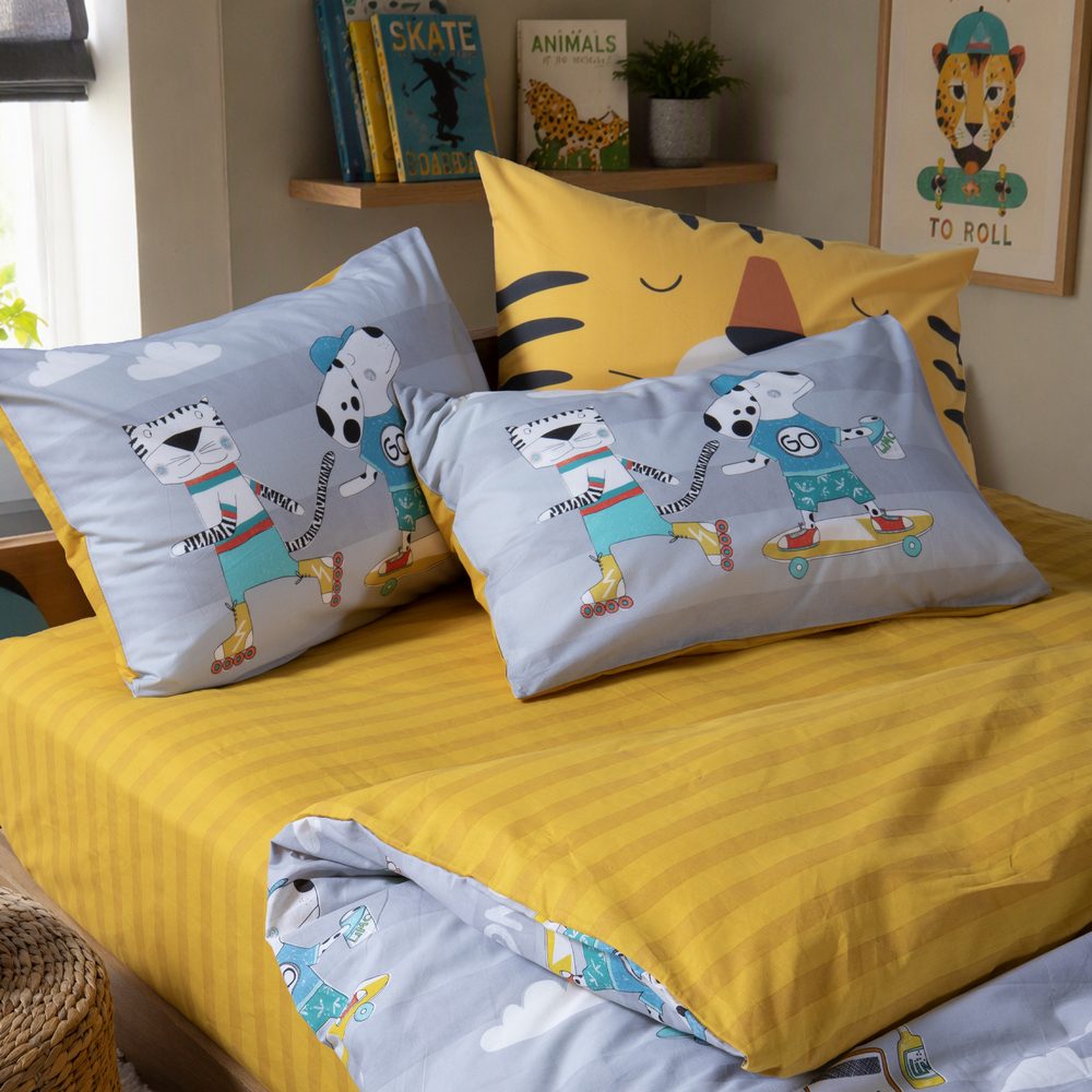 Σετ Παπλωματοθήκη Παιδική Μονή Cool Skating 160x240 Nef Nef Homeware, 100% BAMBAKI - Image 2