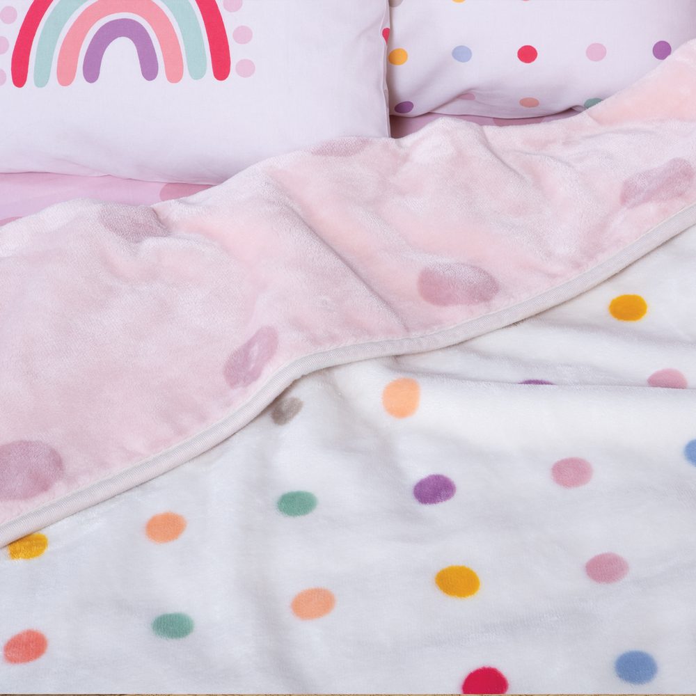 Κουβέρτα Βρεφική Αγκαλιάς Baby Dots Pink 75x100 Nef Nef Homeware, 100% ΠΟΛΥΕΣΤΕΡΑΣ - Image 2