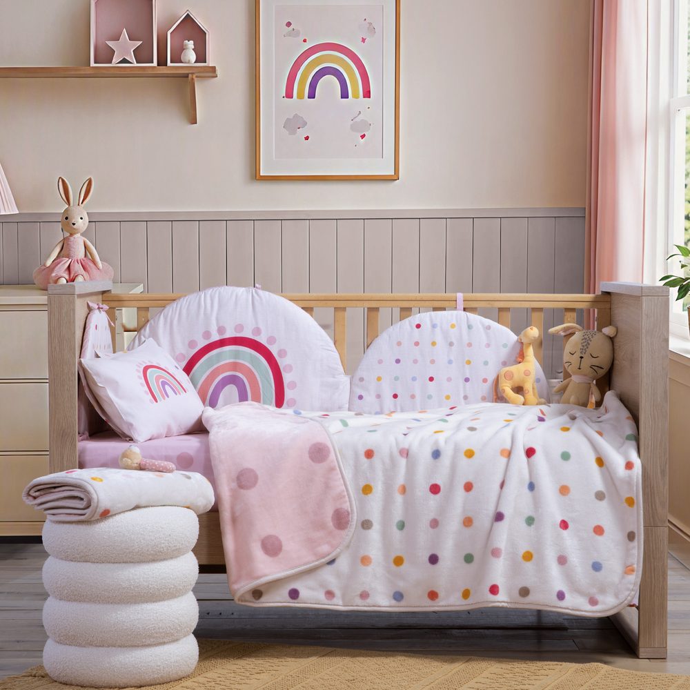 Κουβέρτα Βρεφική Κούνιας Baby Dots Pink 100x140 Nef Nef Homeware, 100% ΠΟΛΥΕΣΤΕΡΑΣ