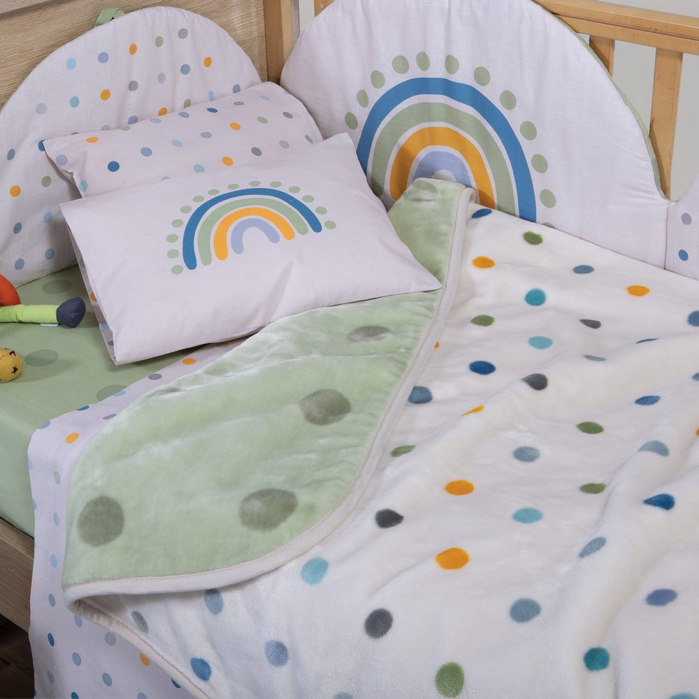 Κουβέρτα Βρεφική Αγκαλιάς Baby Dots Green 75x100 Nef Nef Homeware, 100% ΠΟΛΥΕΣΤΕΡΑΣ - Image 2