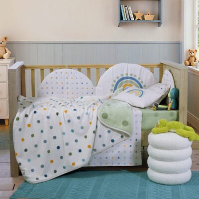 Κουβέρτα Βρεφική Κούνιας Baby Dots Green 100x140 Nef Nef Homeware, 100% ΠΟΛΥΕΣΤΕΡΑΣ