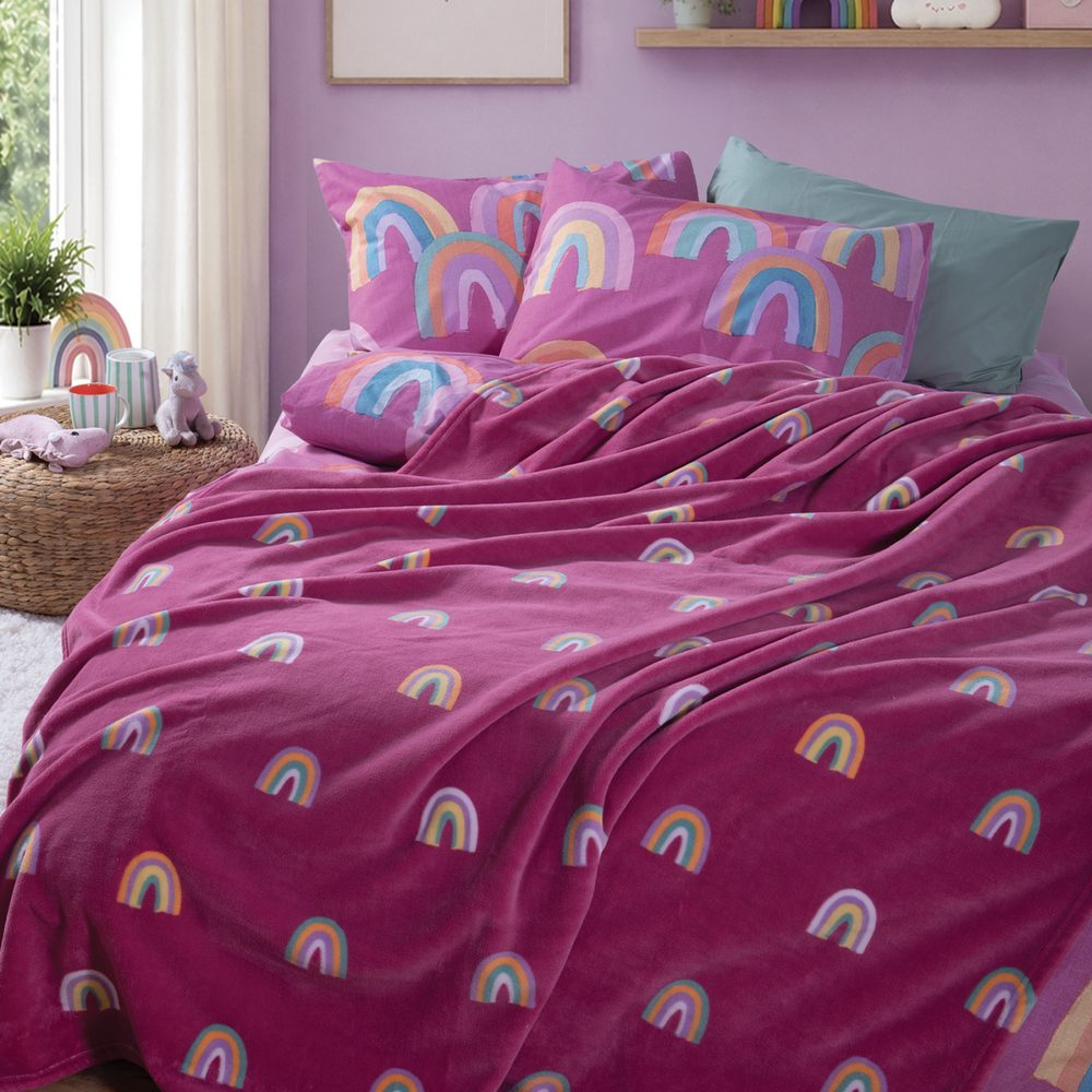 Κουβέρτα Παιδική Fleece Rainbow Mood 160x220 Nef Nef Homeware, 100% ΠΟΛΥΕΣΤΕΡΑΣ