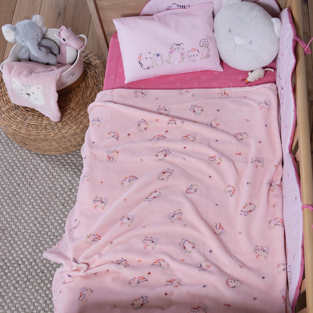Κουβέρτα Fleece Βρεφική Αγκαλιάς Cats are perfect 75x110 Nef Nef Homeware, 100% ΠΟΛΥΕΣΤΕΡΑΣ
