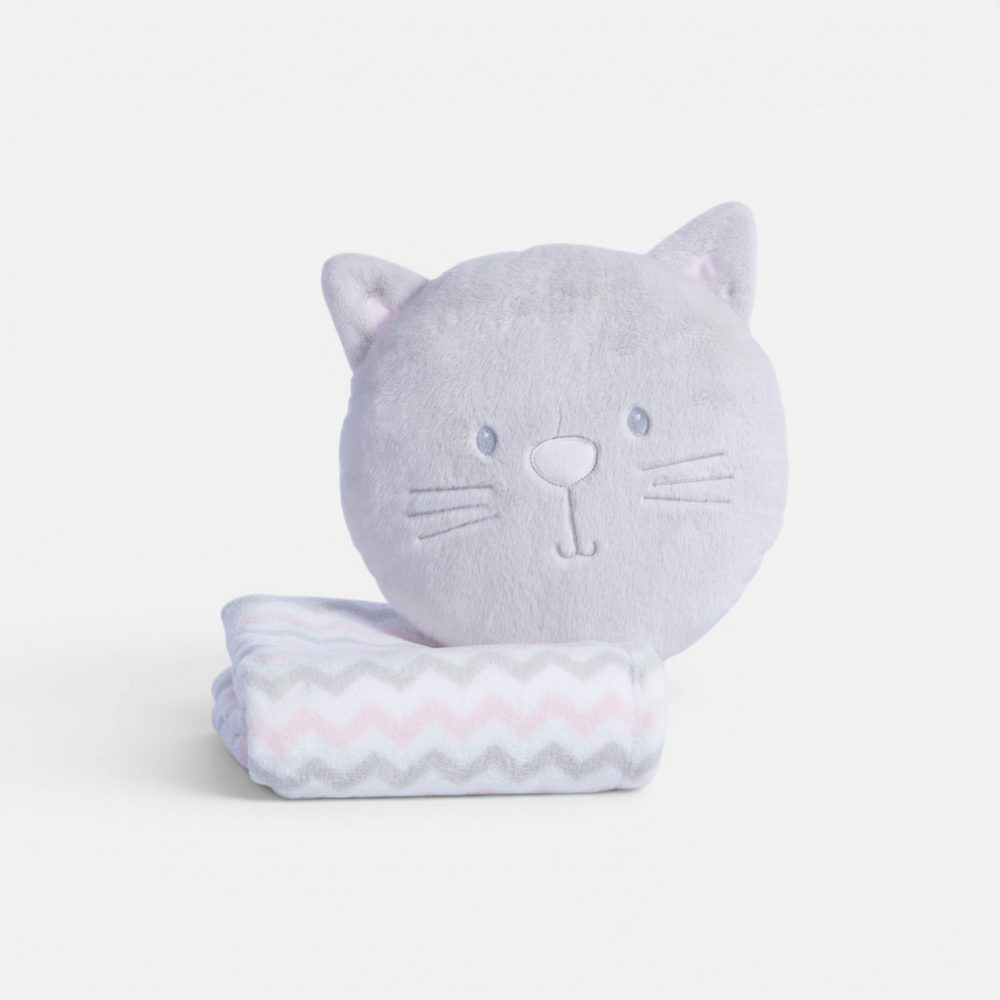 Κουβερτάκι με Μαξιλάρι Βρεφικό Fleece Cat 75x100  Nef Nef Homeware, 100% ΠΟΛΥΕΣΤΕΡΑΣ