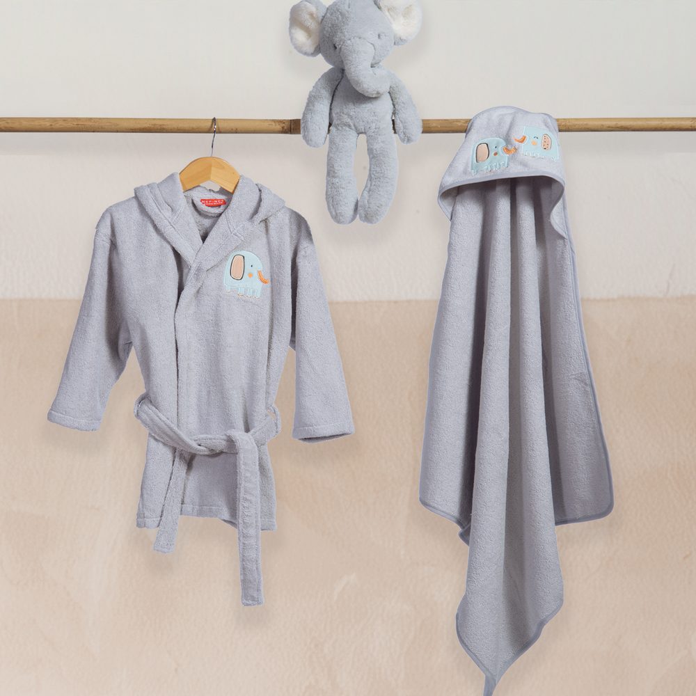 Κάπα Βρεφική Elephants 75x75  Nef Nef Homeware, 100% ΒΑΜΒΑΚΙ - Image 3