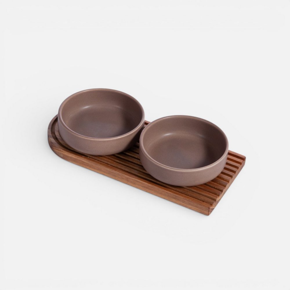 Πιάτο με Δίσκο Σετ 3Τεμ.Menti  Nef Nef Homeware, ΚΕΡΑΜ-ΞΥΛΟ - Image 3