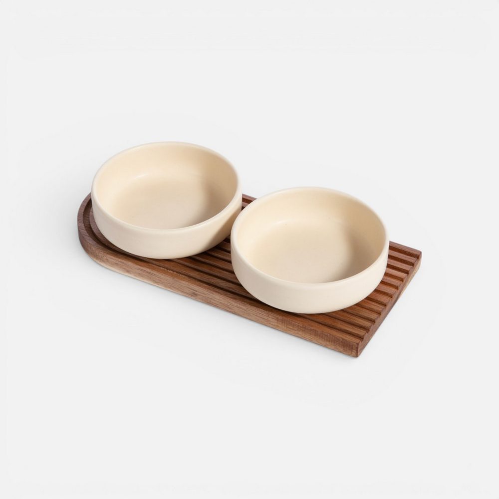 Πιάτο με Δίσκο Σετ 3Τεμ.Menti  Nef Nef Homeware, ΚΕΡΑΜ-ΞΥΛΟ - Image 4