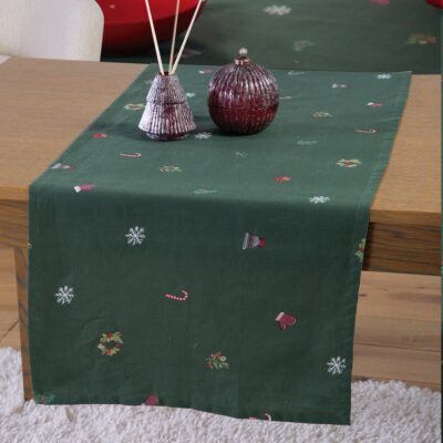 Χριστουγεννιάτικη Τραβέρσα Joyful 45x140 Nef Nef Homeware, 50% BAMB-50% ΠΟΛ