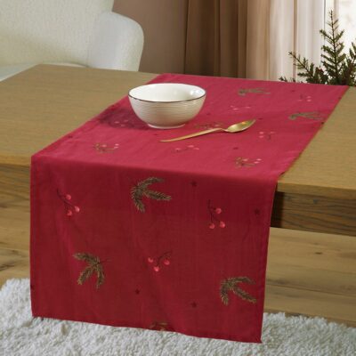Χριστουγεννιάτικη Τραβέρσα Mistle 45x140 Nef Nef Homeware, 50% BAMB-50% ΠΟΛ