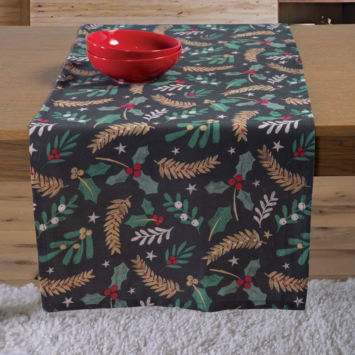 Χριστουγεννιάτικη Τραβέρσα Spiritus 45x140 Nef Nef Homeware, 50% BAMB-50% ΠΟΛ