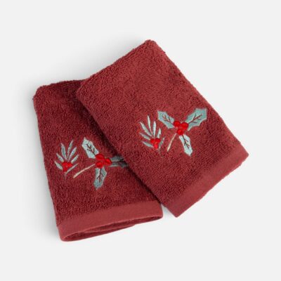 Χριστουγεννιάτικες Πετσέτες Σετ 2τεμ. Spiritus Nef Nef Homeware, 100% BAMBAKI